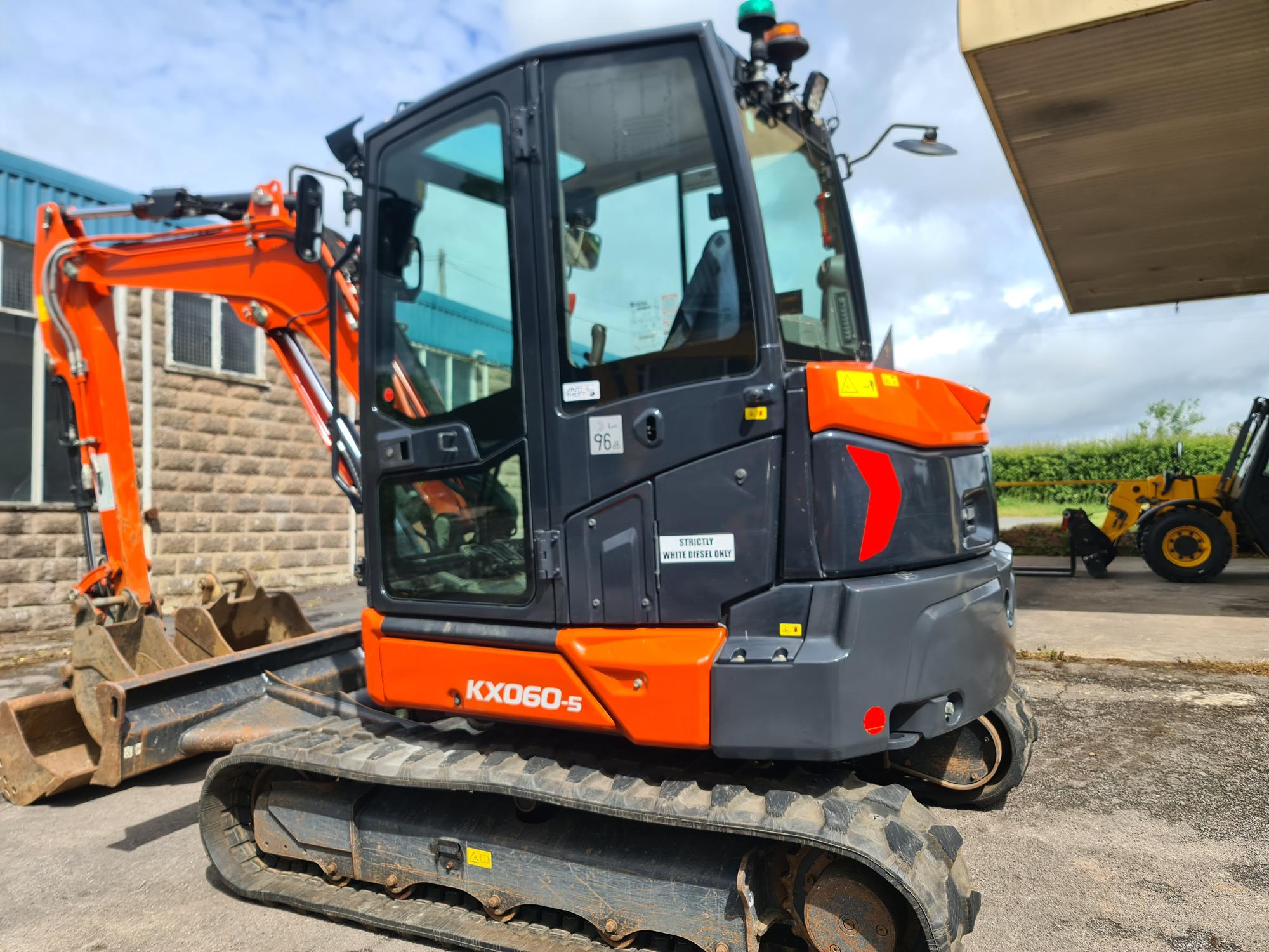 SOLD - 2023 Kubota KX060-5 Excavator. Hydraulic Quick hitch, Picks up JCB 3CX Buckets, 3 x Buckets, 2 x Aux services, High & low flow, A/C, Orange & Green beacons, Only 1570 Hours. - SOLD-image