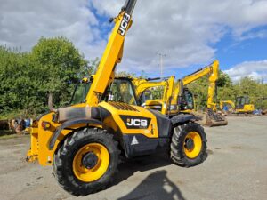 SOLD - 2013 JCB 526-56 Agri, 109 HP, 4 Speed powershift, 40 KPH, Boom suspension, Hydraulic locking Q-Fit carriage, Joystick controls, 7092 Hours. Very tidy for it's age - SOLD-image